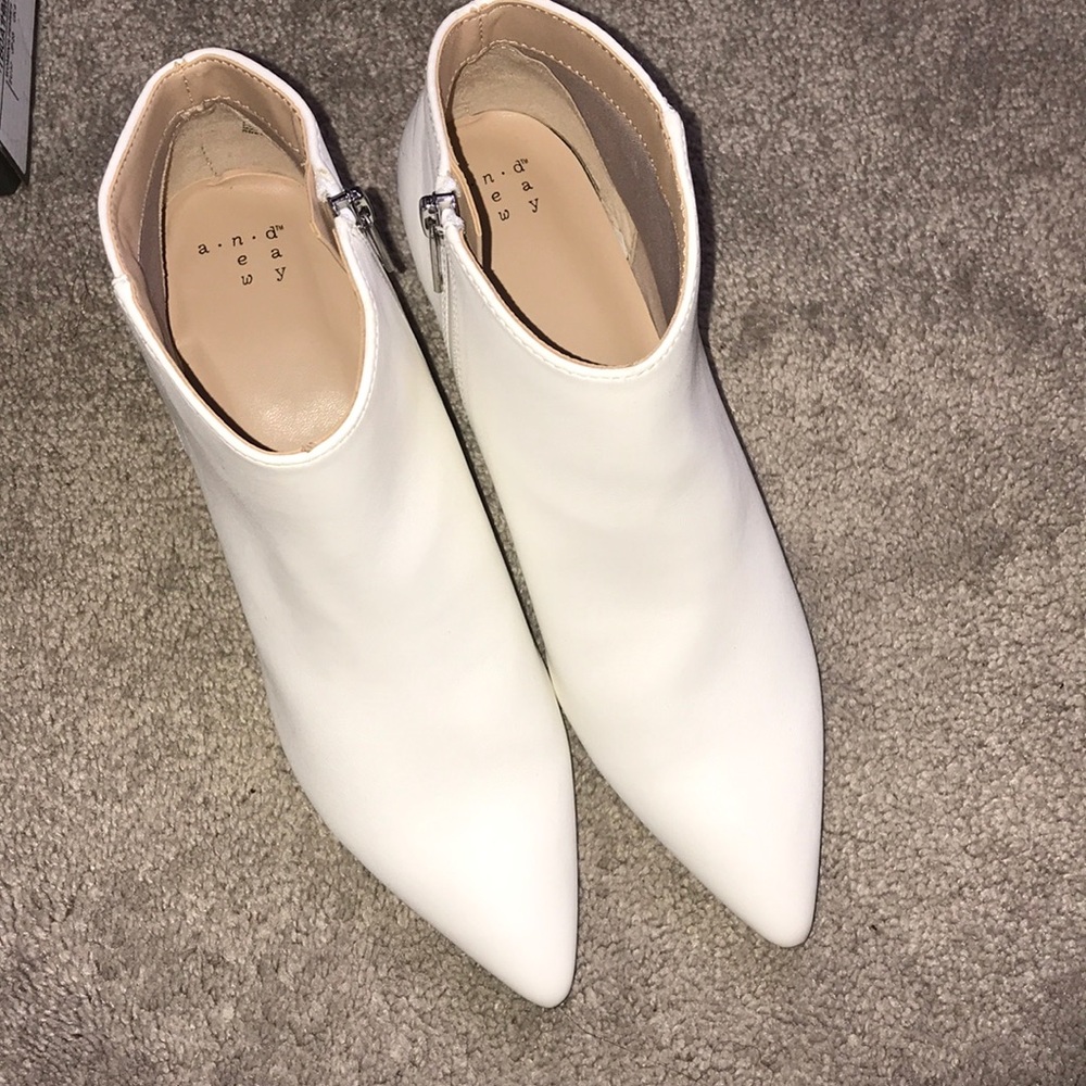 White ankle boots